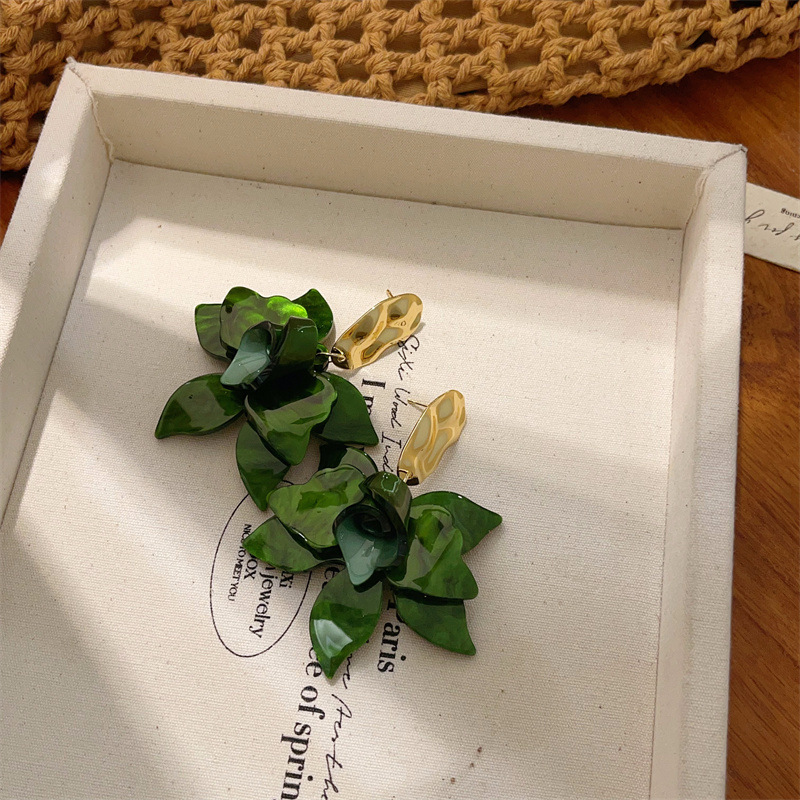 E3037 그린 - 물결 귀걸이