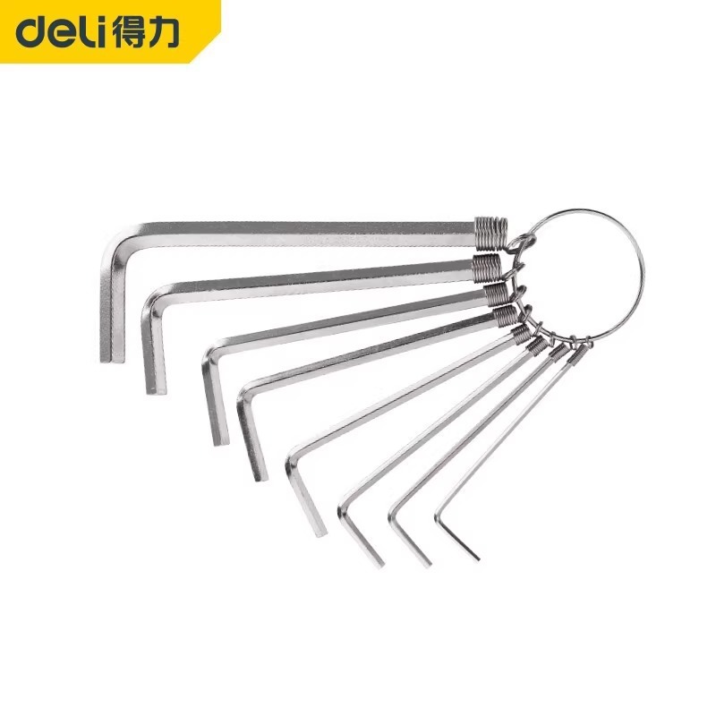 正品 得力 DL3080 内六角扳手套装内六角螺丝刀球头8件套1.5-6mm