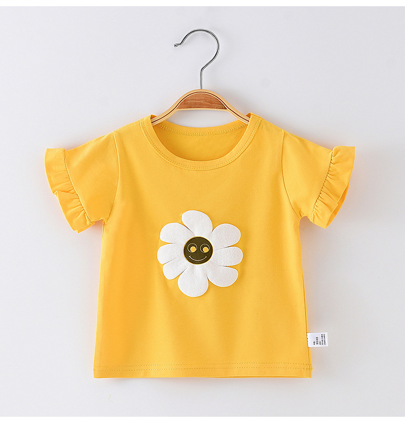 Mignon Fleur Coton T-chemises Et Blouses display picture 3