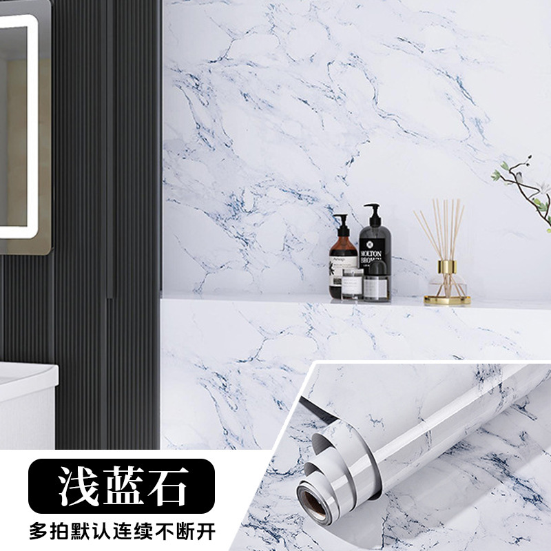 Marble oil-proof sticker [light stone blue]