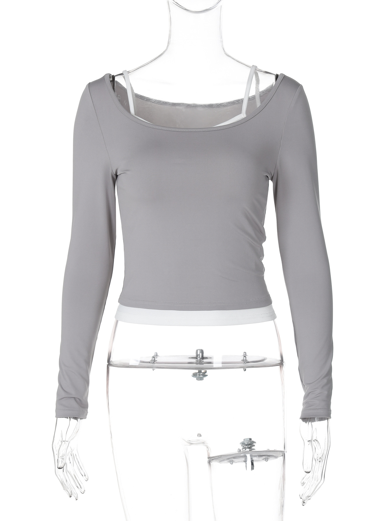 Damen Patchwork Strickjacke Und Tanktop Zweiteiler Herbst Design_voghion.com