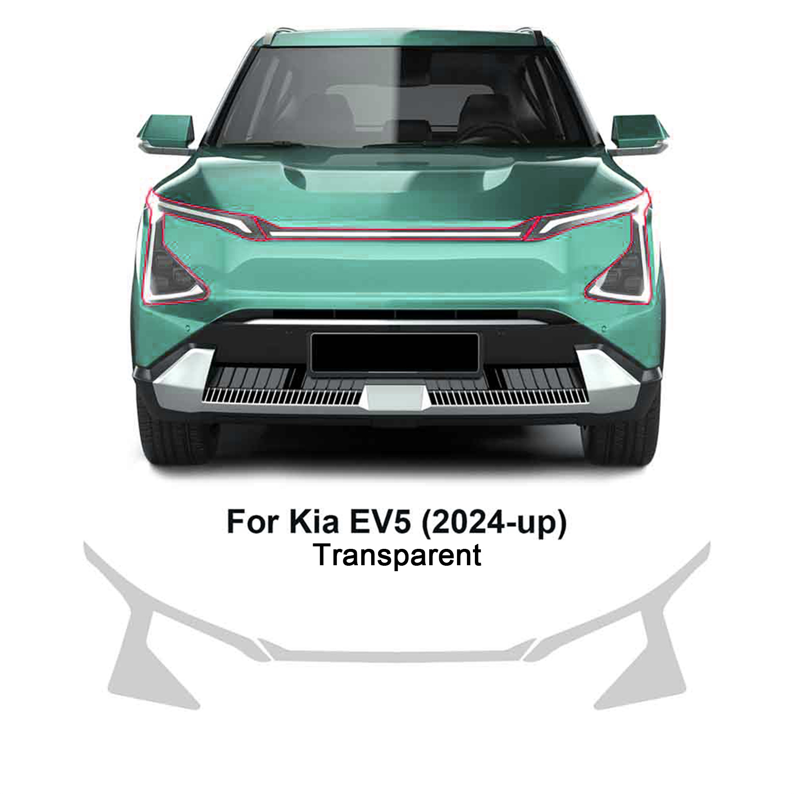 Kia Kia EV5 TPU Headlight Protection Film - Clear, Smoked, Color Changing (Car paint protective film) - kia-ev5-tpu-clear-headlight-film-tpu75mil