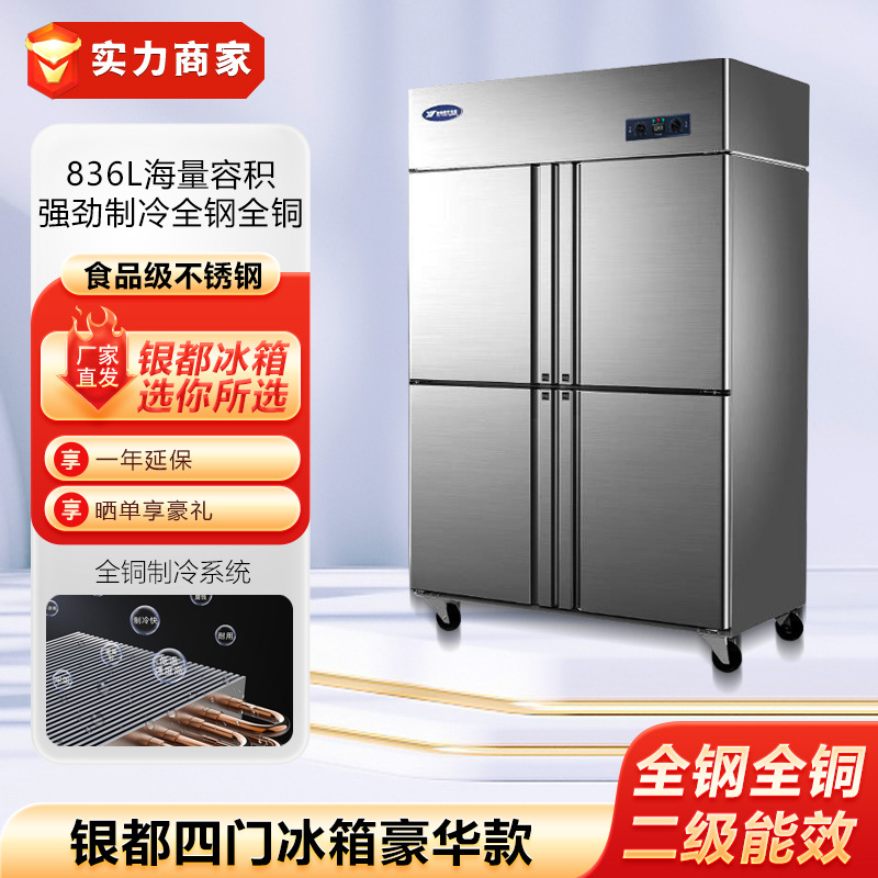 银都冰箱二门四门六门商用立式冷藏柜双温冷冻高身大容量保鲜冷柜