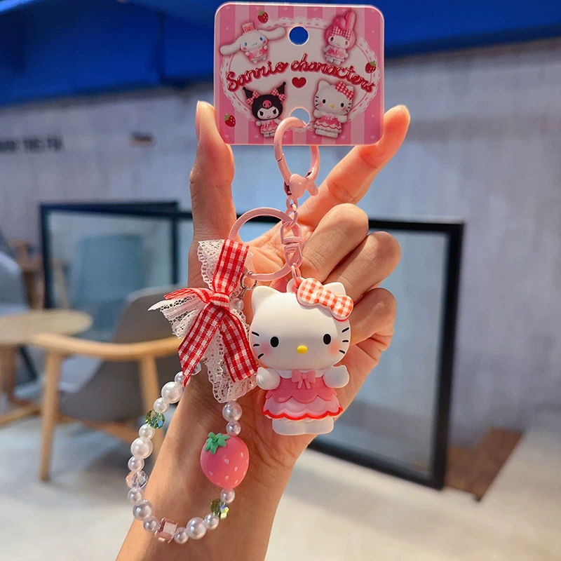Плюшевый брелок Sanrio Hello Kitty, оригинал, мягкая подвеска 11×7.5 см, коллекционный талисман