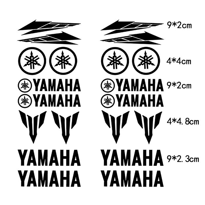 Cross-Border Factory Direct Sales Wholesale Hollow-Out Car Stickers Yamaha Motorcycle English Logo Stickers Modified Car Body Stickers