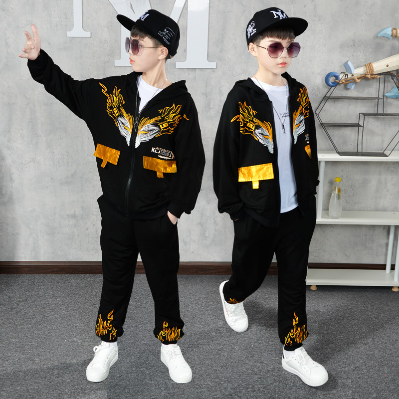 Children's clothing two-piece big boys in 2023 autumn new set for children's long sleeved zippered hoodies,_voghion.com