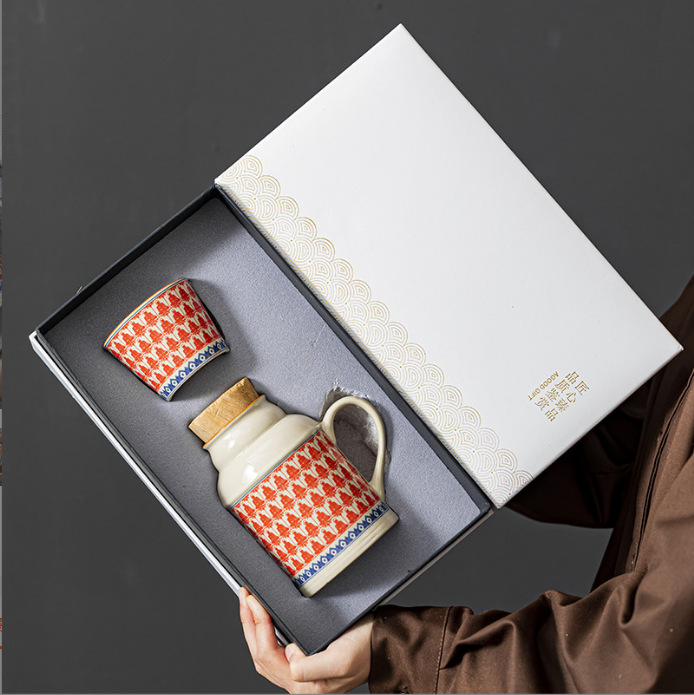 Ruyao Wanhua pequeña olla caliente doméstica con taza de marca de tapa de gran capacidad de cerámica de mano caliente de oficina tetera taza de té