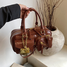 高级感复古手提包bags韩版小众单肩斜挎包新款潮流手拎波士顿包女