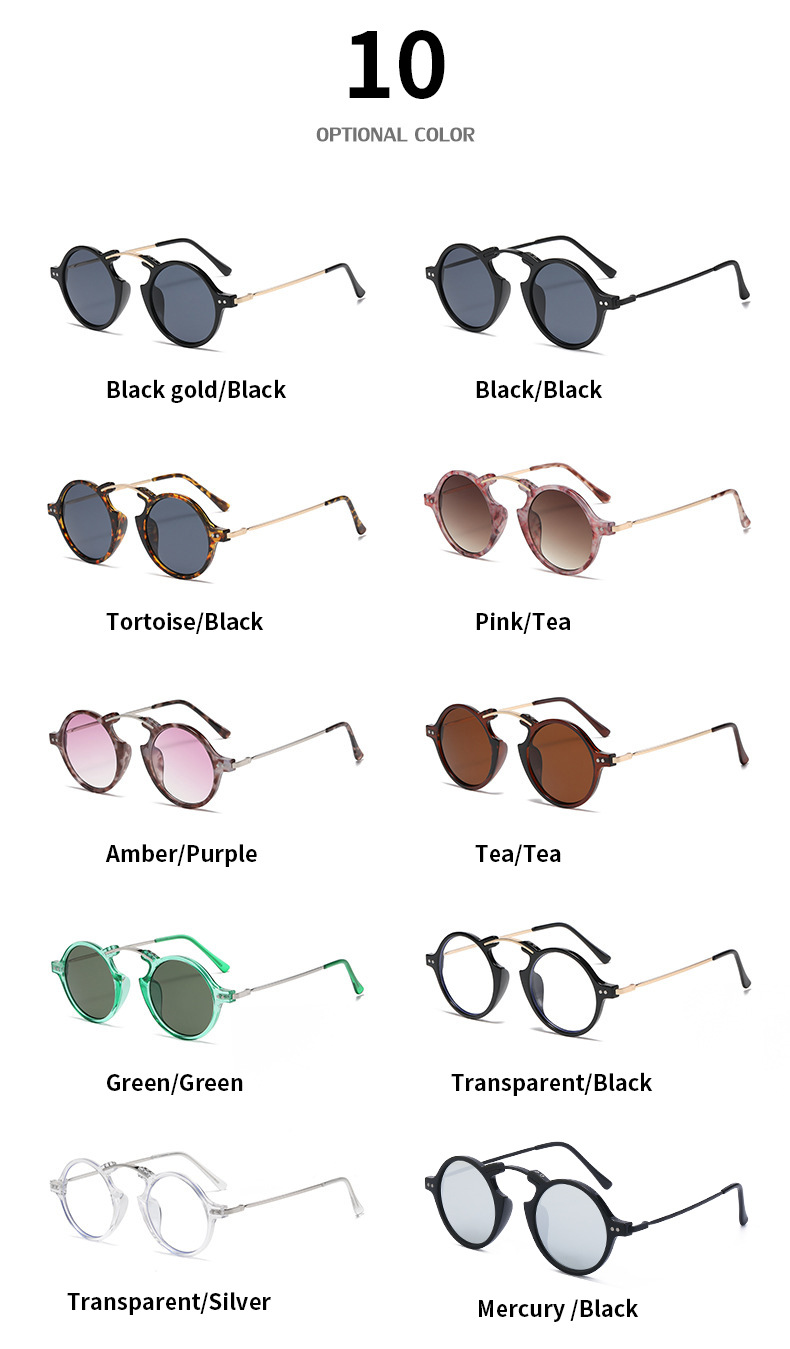 Simple Style Solid Color Pc Round Frame Full Frame Men's Sunglasses display picture 13