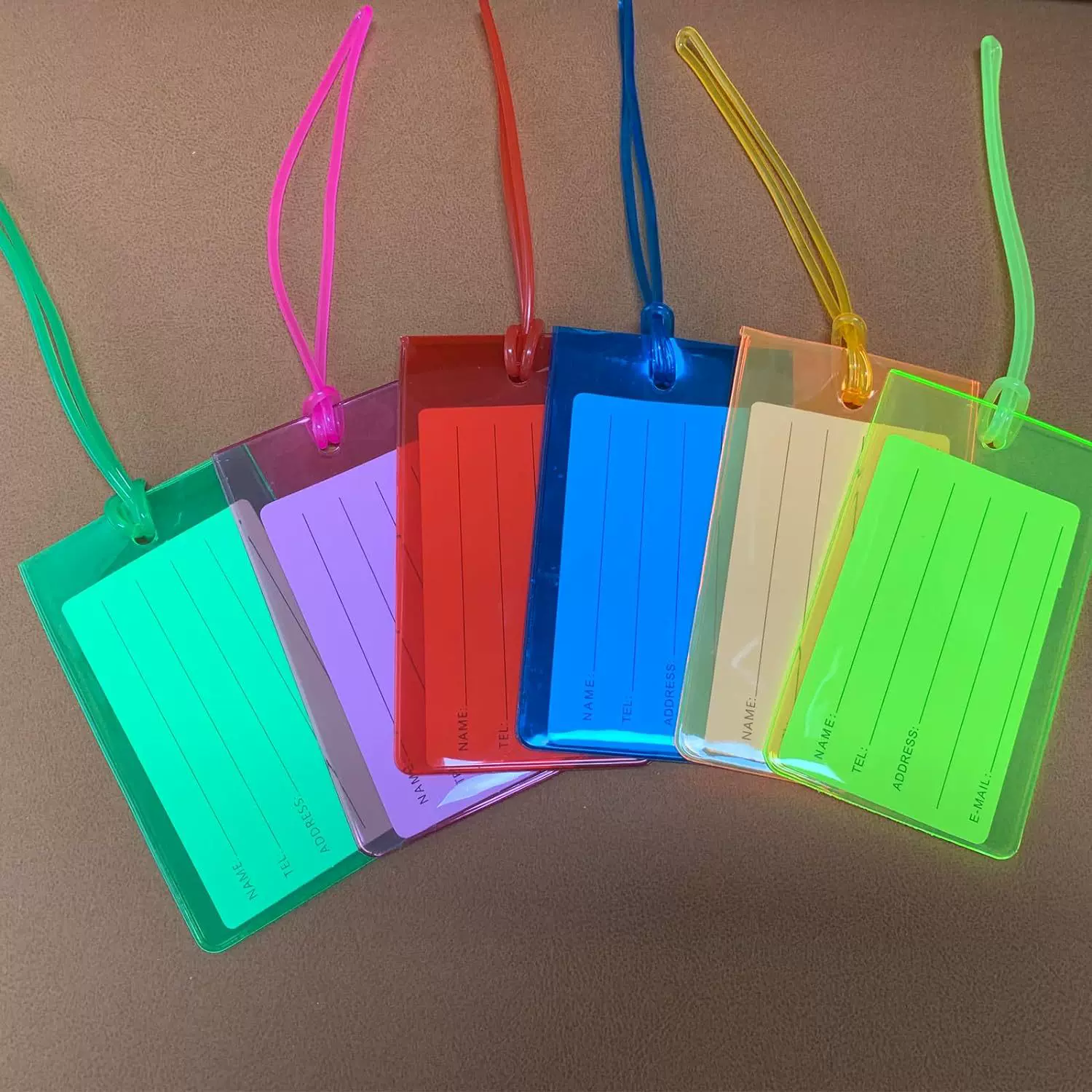 亚马逊热销款PVC行李牌 插卡式软胶透明款挂牌吊牌托运牌防丢牌