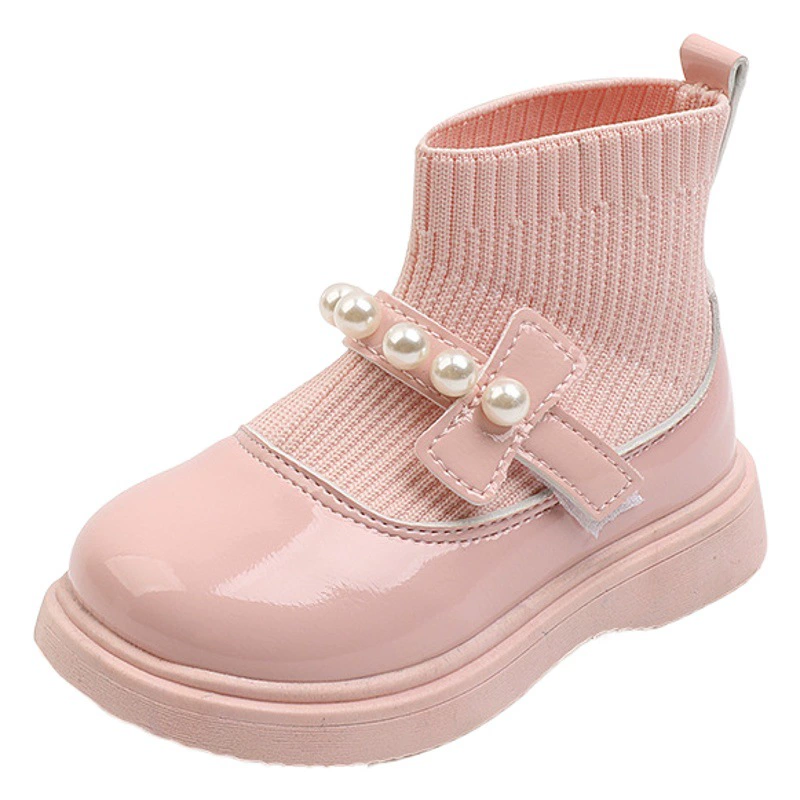 Зимние две хлопковые модные маленькие кожаные туфли принцессы для девочек, детские большие туфли из лакированной кожи на флисовой подкладке, танцевальные туфли, тканые кожаные туфли с летающим носком