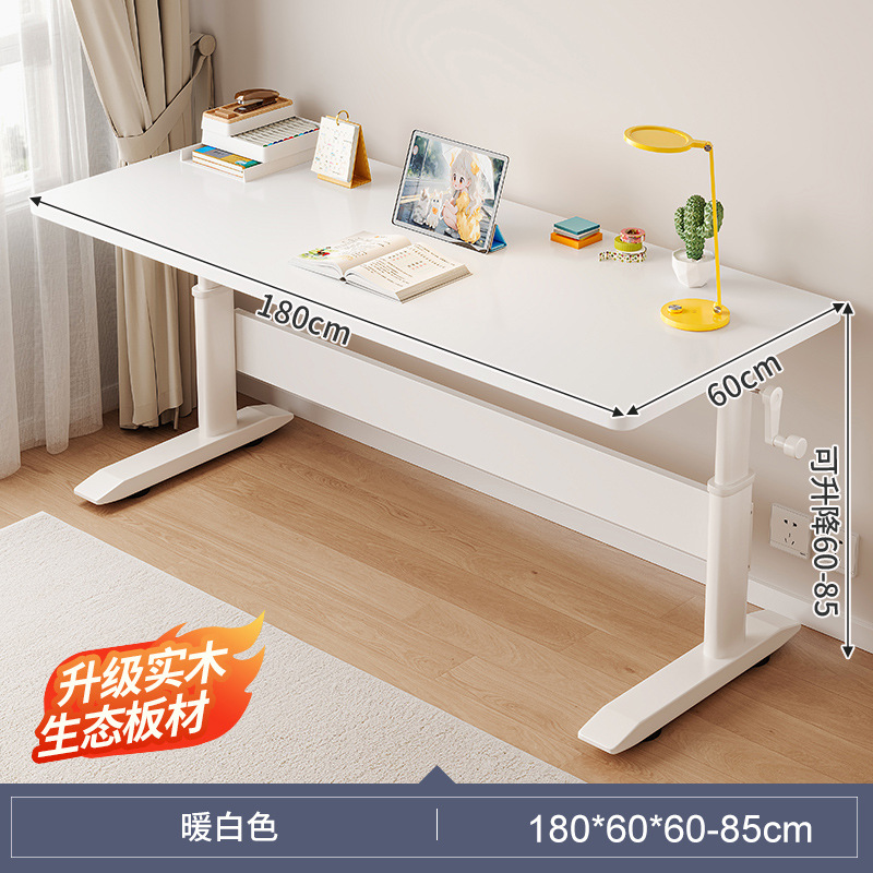 Mesa de estudio para niños Mesa de escritorio de madera sólida Mesa de escritura de doble mesa de tareas para estudiantes de primaria Mesa de computadora Mesa elevadora