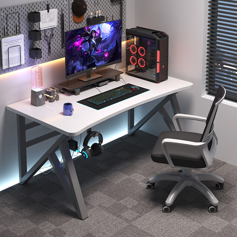 Mesa de escritorio de computadora de estilo de competencia eléctrica de bricolaje, dormitorio doméstico, escritorio simple, escritorio para estudiantes, combinación de mesa y silla