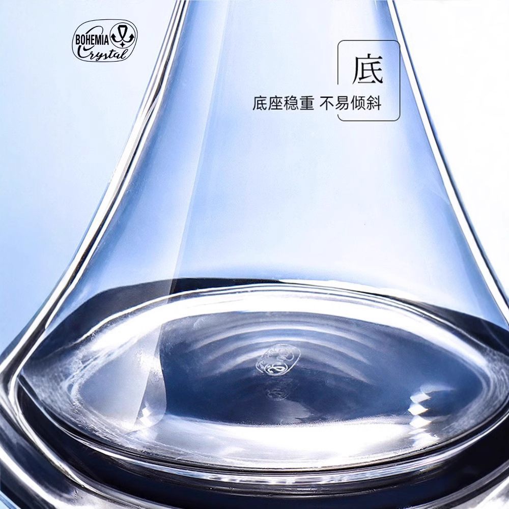 Decantador de cristal importado de República Checa, dispensador de vino tinto de alta gama para el hogar, lujo accesible, botella de vino de alta gama con tapa image 5