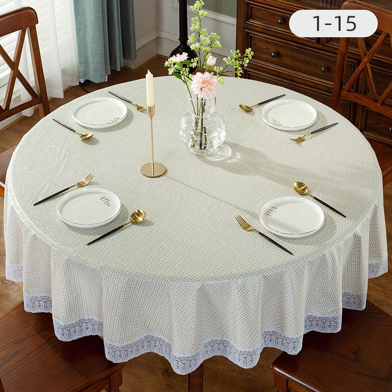 impermeable a prueba de agua a prueba de aceite a prueba de manchas PVC ecológico para el hogar mesa redonda sin lavado restaurante gran mesa redonda hotel Yuanbeiqin