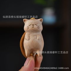 メーカー卸売ブナ材猫キーホルダー招き猫バッグペンダント漫画ハンドルアクセサリーアクセサリーペンダント