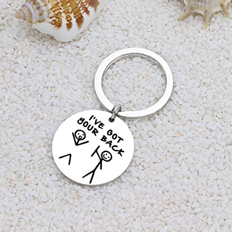 Amazon Friendship Stainless Steel Keychain Stickman Creative Cute Pendant Engravable Wholesale Creative Engraving