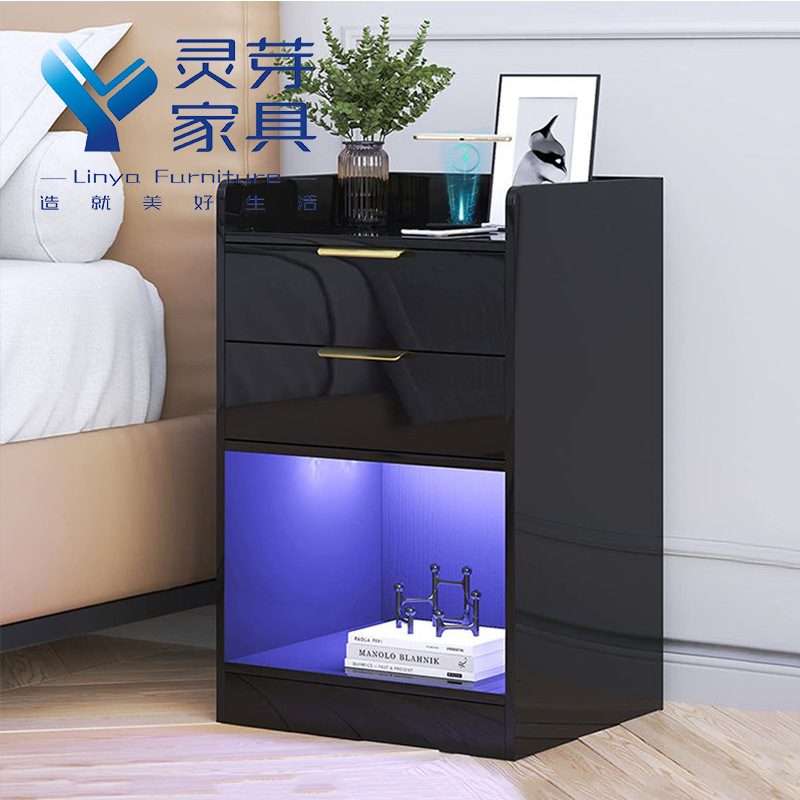 Amazon venta caliente de muebles de tablero con diodos luminosos recargables mesas de cama fábrica de comercio exterior al por mayor