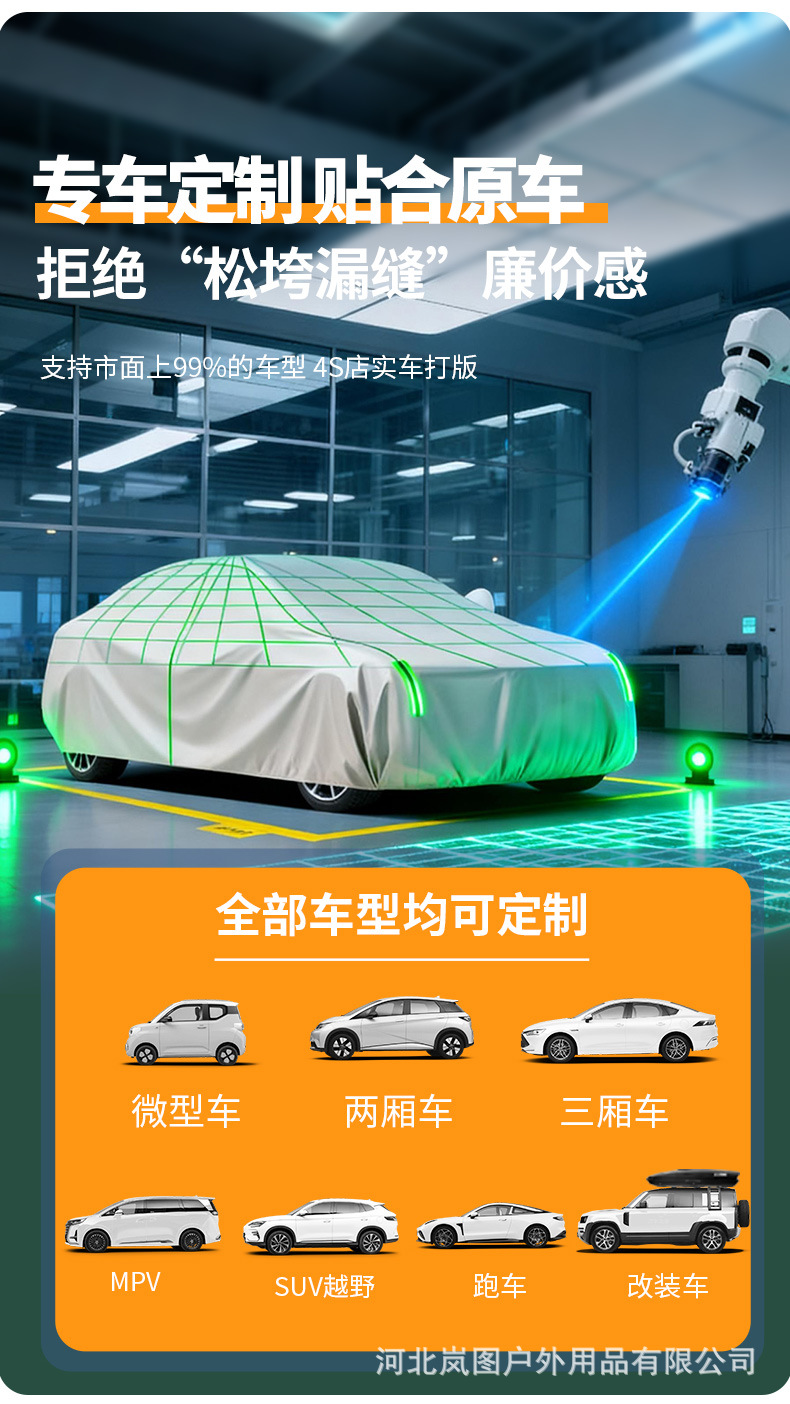600D Oxford Cloth Car Cover for All Seasons, Scratch-Resistant, Wear-Resistant, Rain-Proof, Waterproof, High-Density Dust-Proof Car Cover