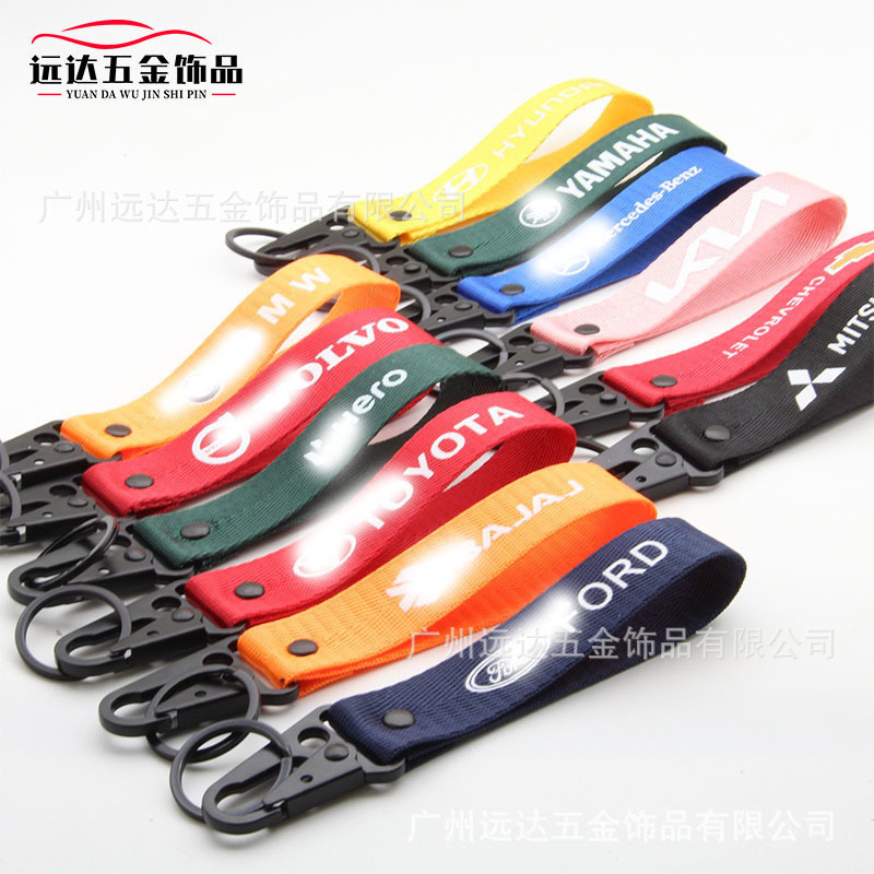 In-Stock Eagle Beak Buckle Motorcycle Logo Keychain with Silk Screen Logo, Webbing Strap, Climbing Buckle, Wrist Strap, Key Lanyard
