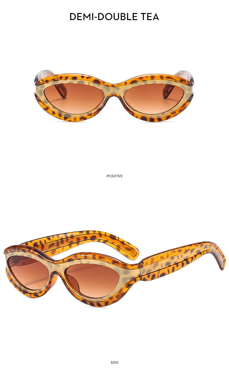 45g Weight Full Frame Glasses Structure Sunglasses Classification PC, UV400 Protection Lens Material Oval Frame Glasses Style Outdoor, Travel Occasion Solid Color, Leopard Pattern Unisex Gender Streetwear Style Streetwear Solid Color Leopard PC UV400 Protection Oval Frame Full Frame Men's Sunglasses 12