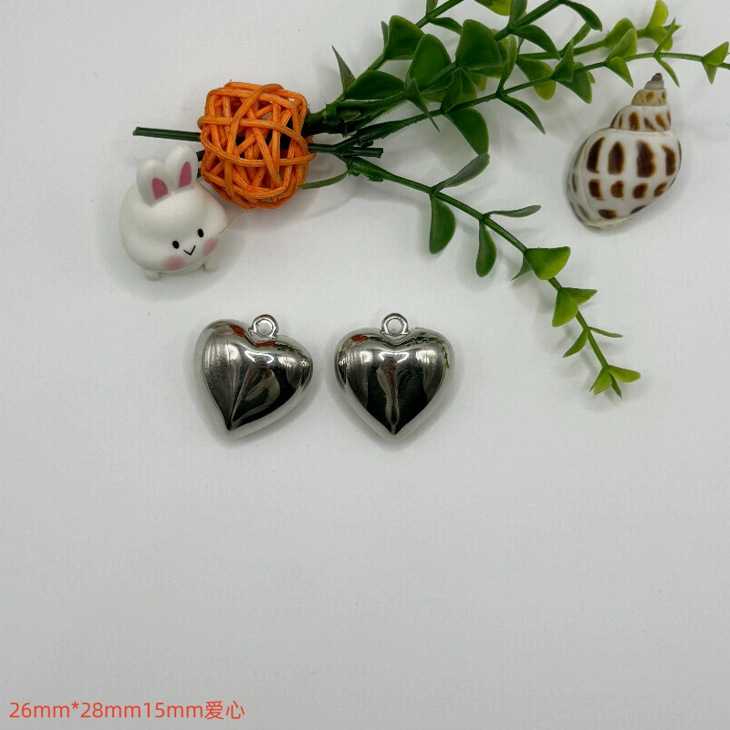 Pendant heart-shaped, necklace and bracelet, accessory heart shaped, plastic accessories, DIY