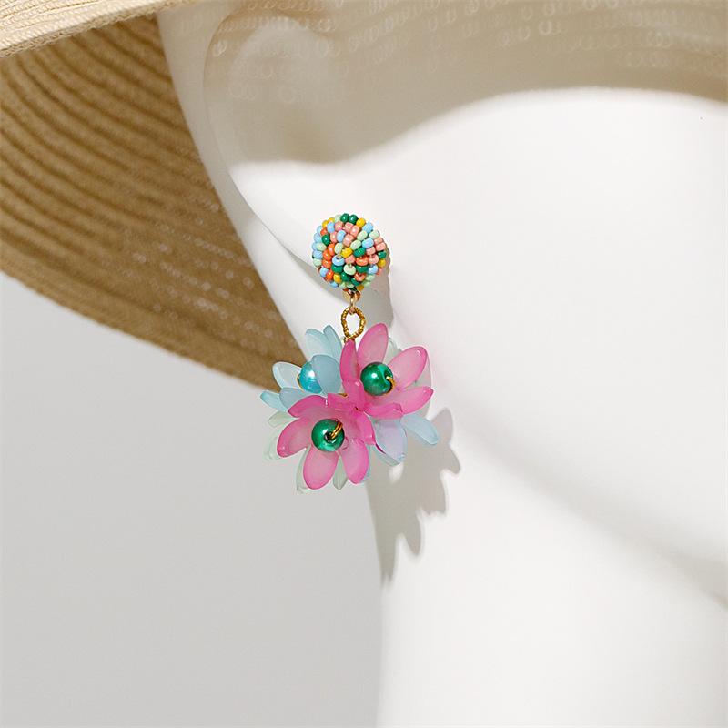 1 Pair Quantity 1 Pair Elegant Flower Arylic Alloy Earrings