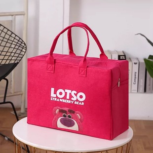Cartoon Ultra-Light Large-Capacity Travel Bag Storage Luggage Bag Portable Fitness Bag Lightweight Simple Felt Portable Men's