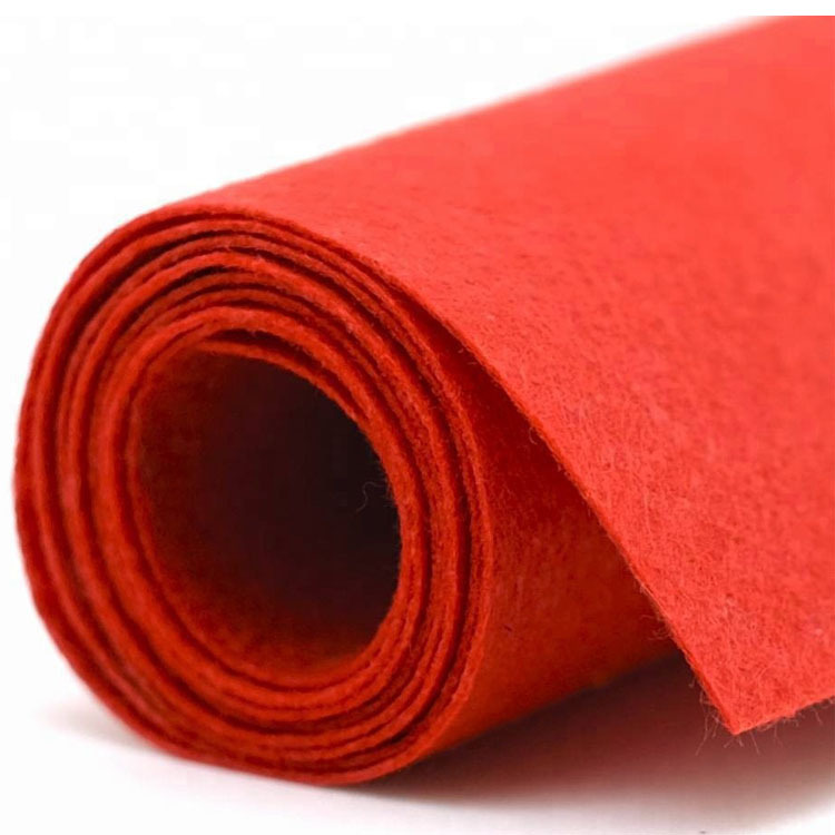 红色一次性毛毡地毯涤纶彩色戟绒布不织布现货批发