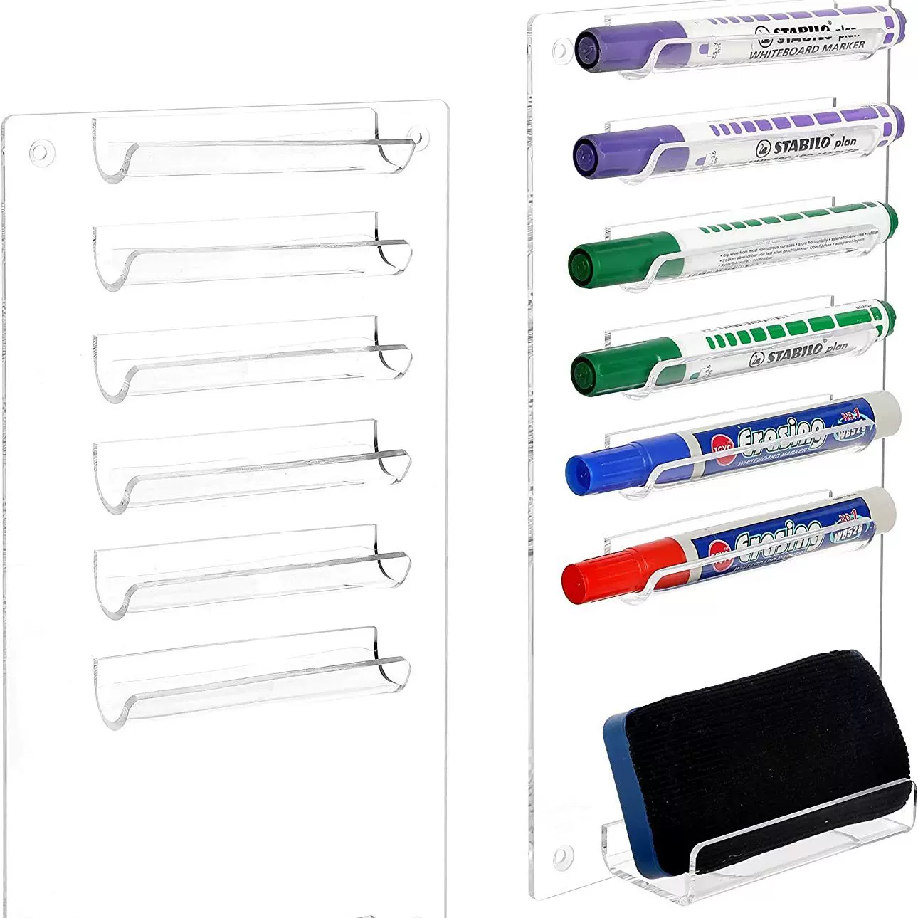 透明亚克力壁挂式马克笔收纳架黑板擦置物架办公室多层支架工厂