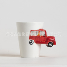 出口外销陶瓷马克杯定制红色大G汽车3D手把男生咖啡杯个性咖啡杯