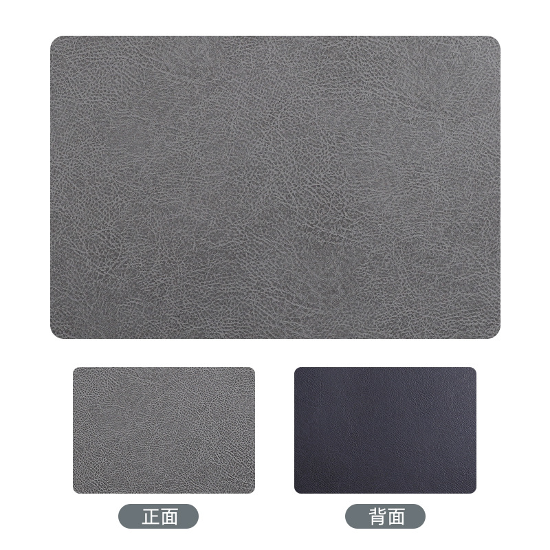 Clásico de doble cara de contraste imitación de cuero de vaca estampado de cuero pu mesa de comedor de aceite aislamiento térmico cojín de platos y cubiertos