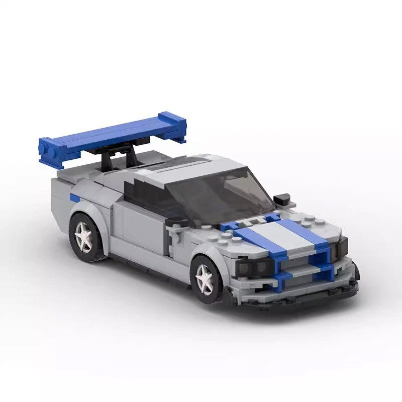 MOC building blocks compatible with Lego 138041 Brian's Nissan Skyline R34 children's educational puzzle toy