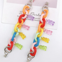 弋戀新款七彩鏈條小熊手鍊diy飾品配件網紅洞洞鞋配件鏈條手機殼