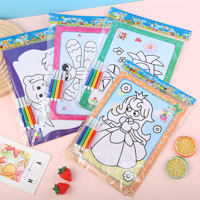 Wholesale 4 pens for graffiti and coloring, children's watercolor paintings, sourced from two-yuan stores, stalls for wholesale toys and small gifts.