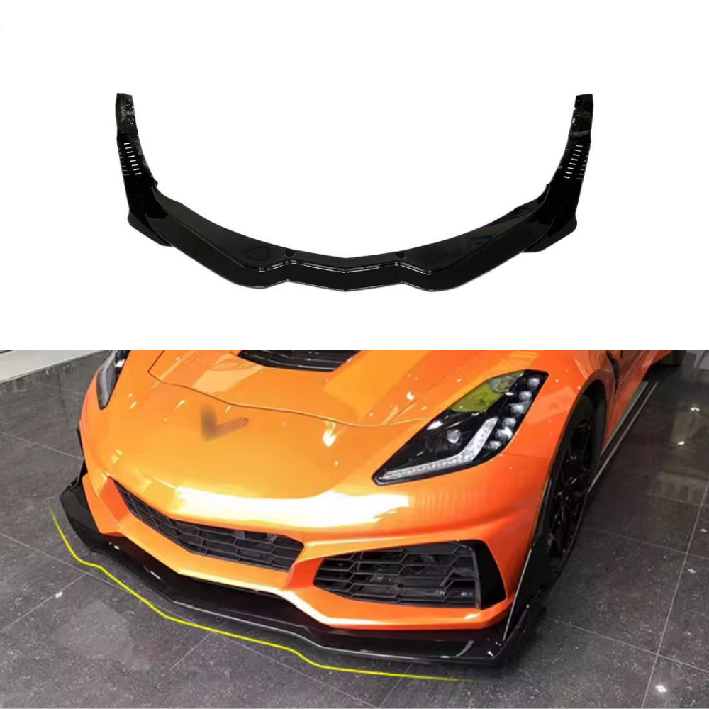 Suitable for Corvette C7 Front Spoiler Modification, 4-Section Front Lip, 14-19 Model Chevrolet Front Lip Small Body Kit