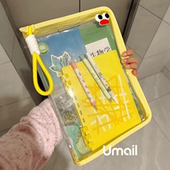 マカロン透明a 4ファイルバッグ大容量は教科書のチャック式の学生が手に入れて厚い防水収納袋を持つことができます。