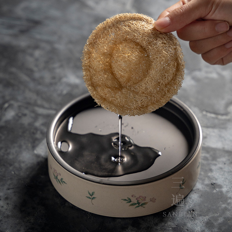 Estilo japonés de absorción de agua Loofah olla estera montaña de arcilla púrpura olla de Kung Fu ceremonia del té juego de té accesorios de ratán olla estera de Té