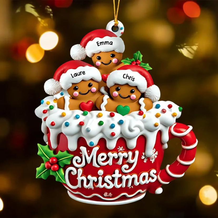 Navidad pastel horneado decoración de automóvil caja de regalo pan de jengibre hombre de Navidad Plug-in fiesta postre cubierta image 8