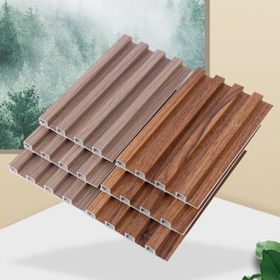 150 Bamboo Wood Fiber Wpc Grille Panels, Ecological Wood Wall Panels, Background Wall Pvc Panels, Wall Protection, Ceiling Soundproofing and Sound Absorption