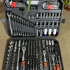 222ピース自動車修理ツール、ビット、ソケット、ラチェットレンチ、PCコンビネーション、大量割引
