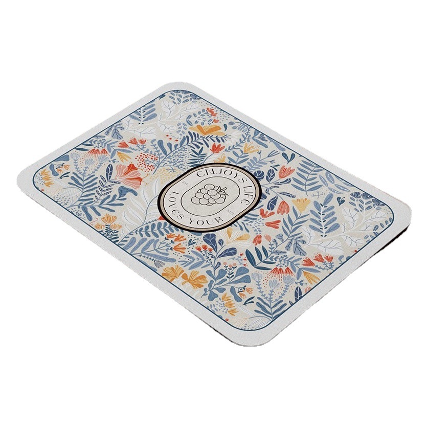 Mesa de cocina de estilo europeo y americano Placa de tazón Taza estera de drenaje Barra de aislamiento estera vintage mesa de té absorbente desechable tecnología paño