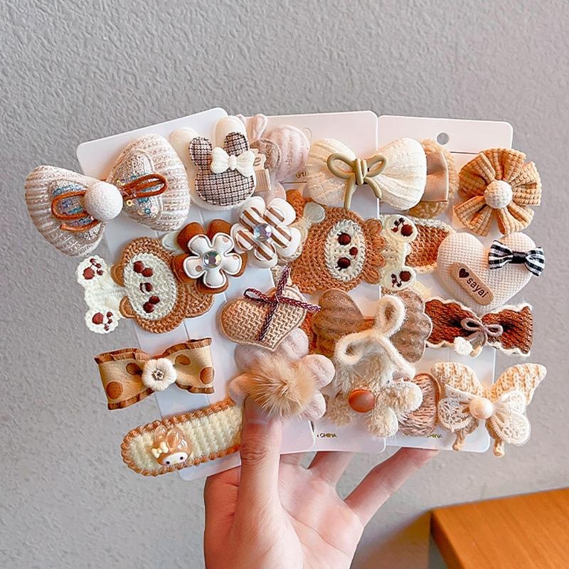 Yuanqi brocas de cabello de color café leche no daña pelúcia niñas frises brocas de cabello rotas adorables bebés de alto color brocas de cabello adornamiento para el cabello