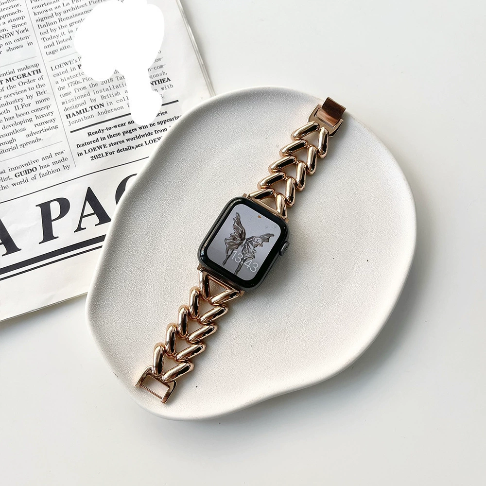Подходит для Apple Watchs10 Apple Watch iwatch456789 поколения SE ремешок любовь металлический ремешок