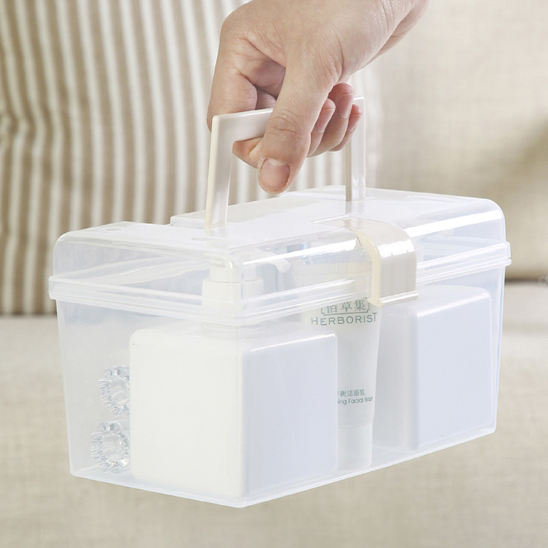 Household Transparent Storage Box Desktop Plastic Storage Box Portable Storage Box Small Box Storage Box Medicine Box Storage Box