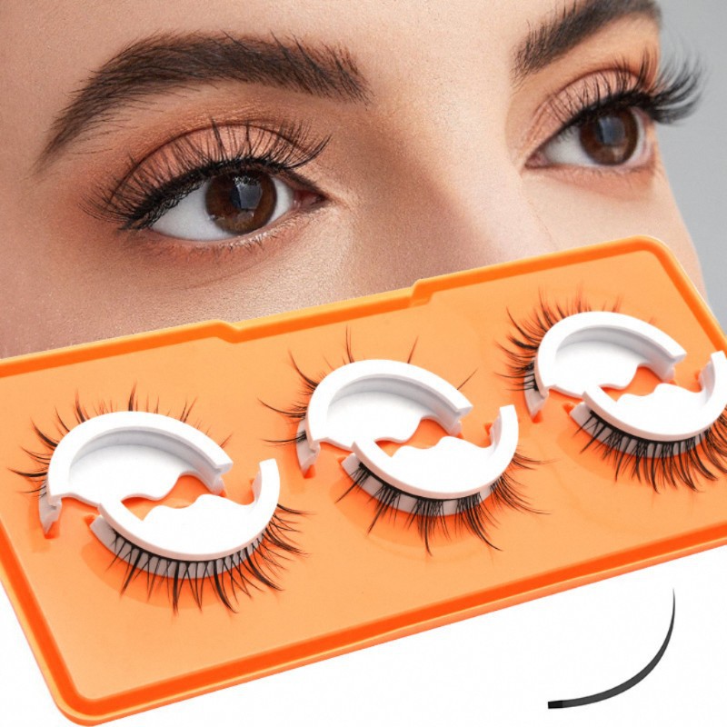 Super adhesivo impermeable autoadhesivo falso pestañas rápidas mano temblor en vivo venta caliente maquillaje colorido yan autoadhesivo pestañas