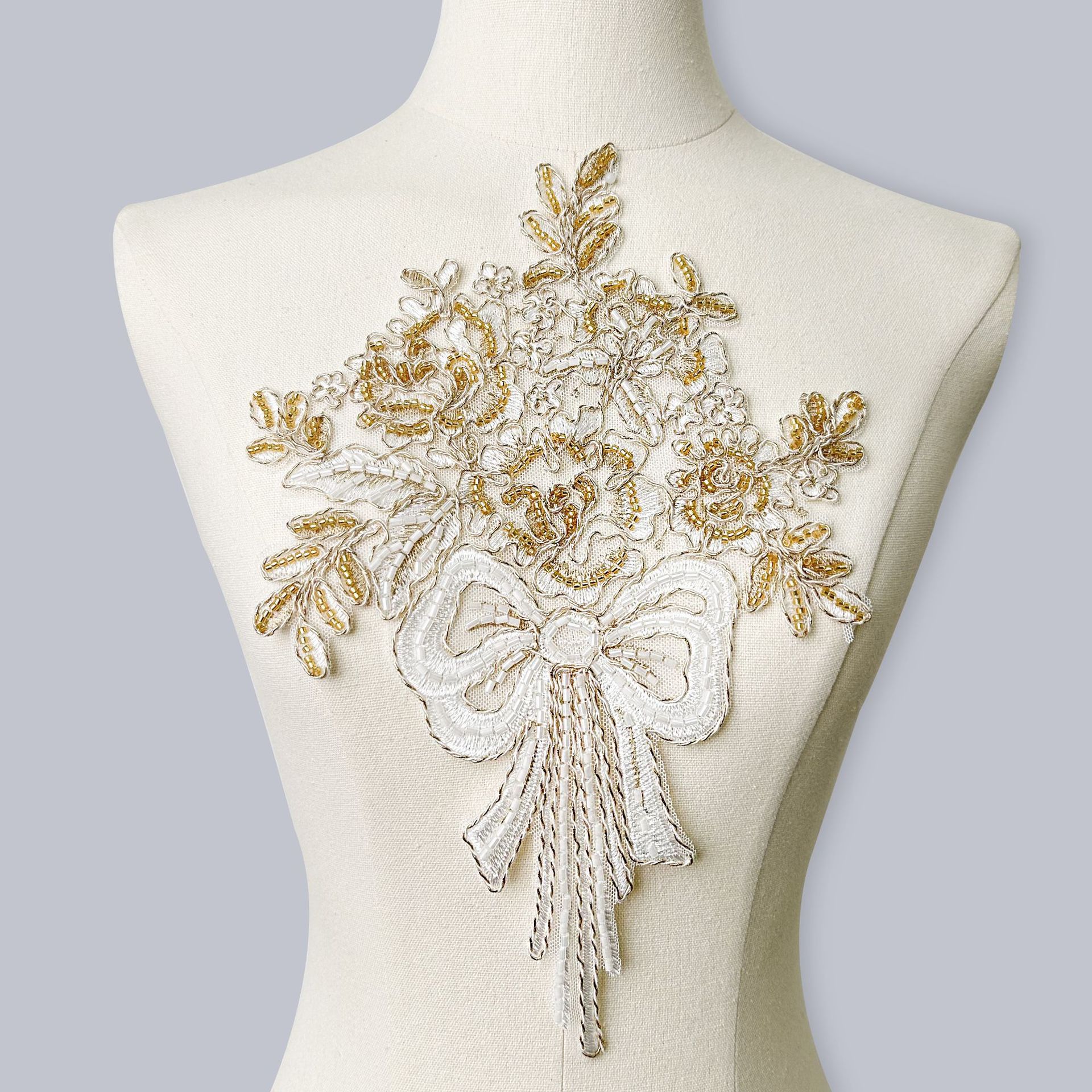 心心怡熱賣復古珠管刺繡花朵蝴蝶布貼裝飾服裝配飾貼花輔料