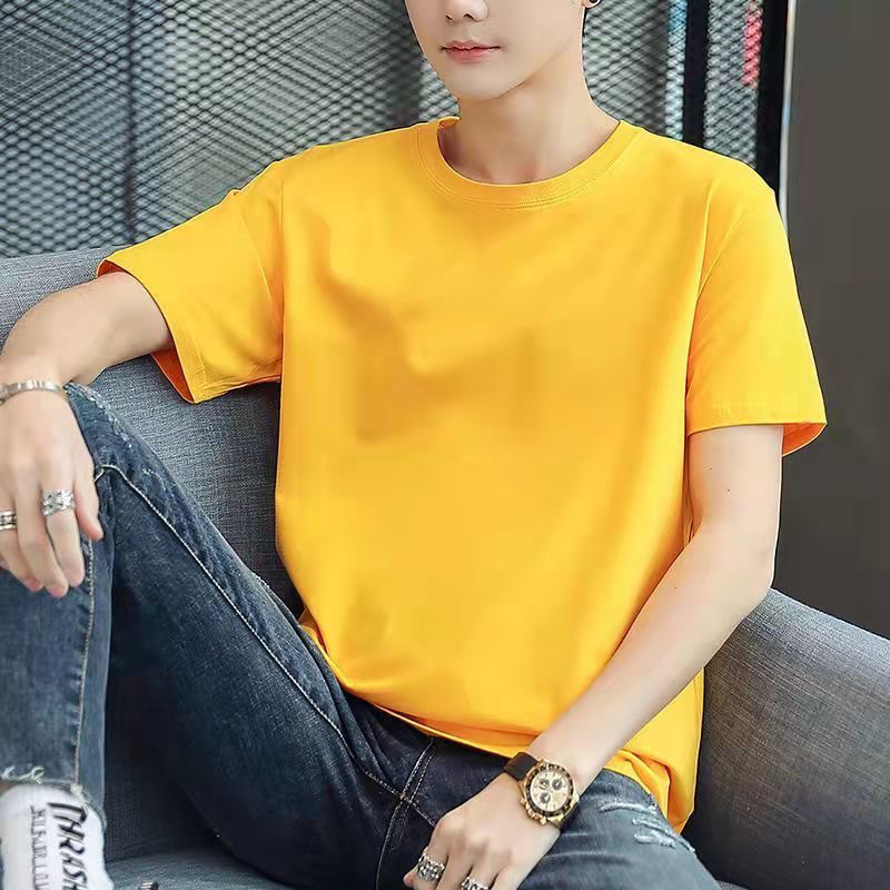 Camiseta de calidad de moda corta letra delgada manga corta Camiseta cuello redondo de los hombres de moda todo partido casual Top ropa de los hombres t