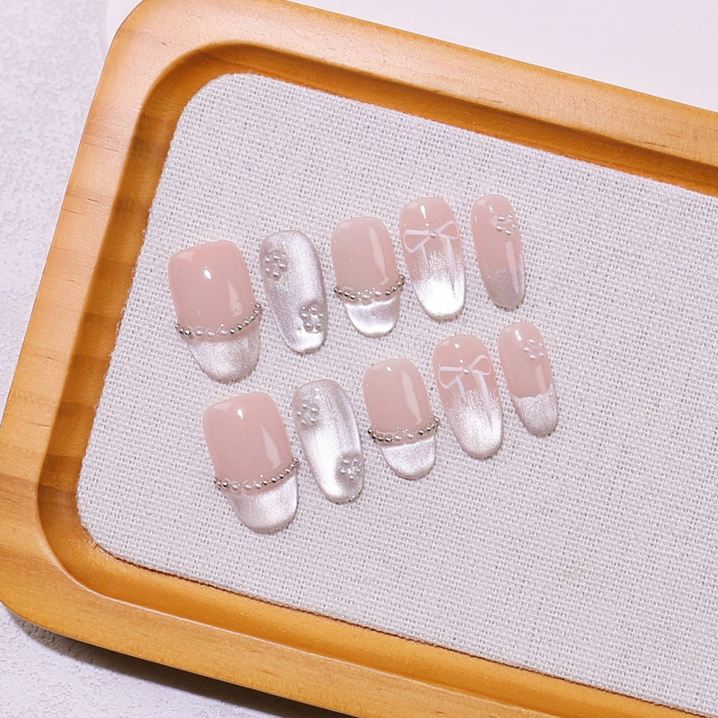 New Boutique Handmade Wearable Nails, Cream Xiaoxiang, Classy Phototherapy Manicure, Fresh and Detachable, Whitening New Boutique Handmade Wearable Nails, Cream Xiaoxiang, Classy Phototherapy Manicure, Fresh and Detachable, Whitening