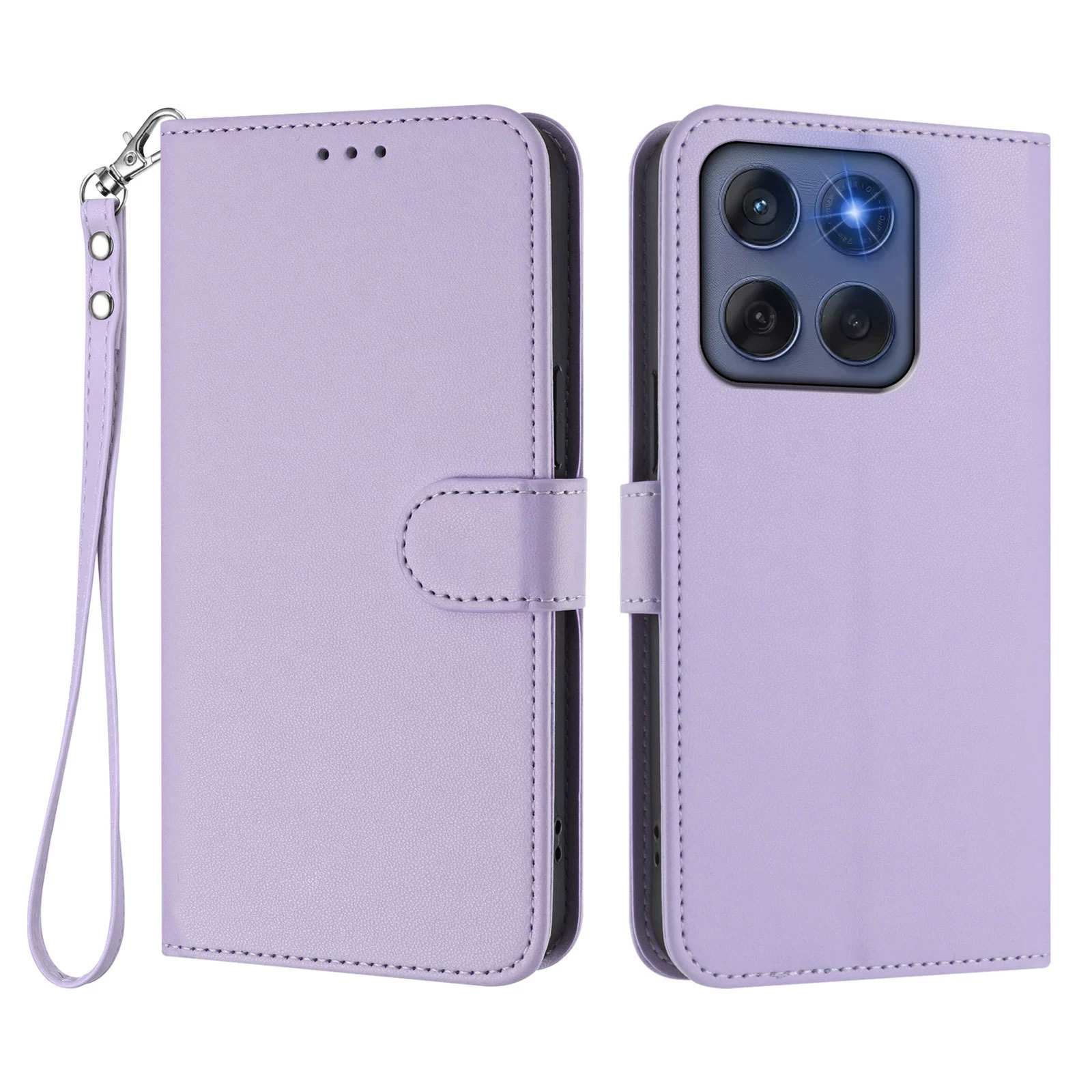 Подходящий для Motorola Edge 60Pro кожаная текстура однотонный кожаный чехол-брелок делового стиля G Stylus 5G 2025